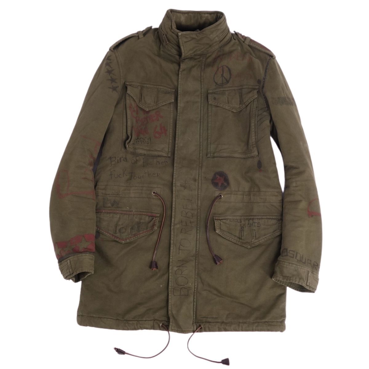 新品タグ付★ディースクエアード 16AW ミリタリージャケット ワッペン 38 新品タグ付☆ディースクエアード 16AW ミリタリージャケット ワッペン