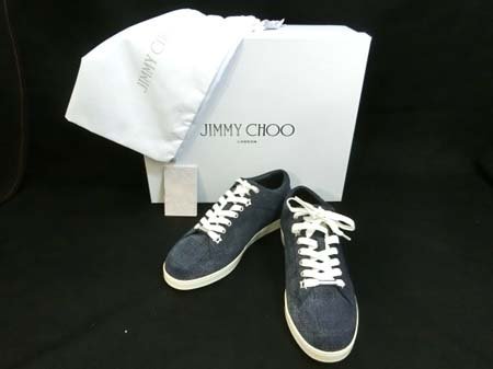 ジミーチュウ Jimmy Choo スニーカー デニム サイズ37 約24cm 箱付 経年保管 未使用品 ■