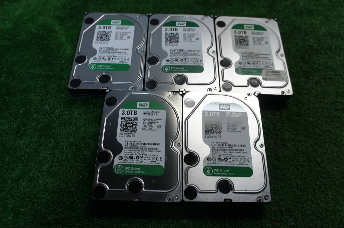 Western Digital WD30EZRX 3TB 3.5インチHDD ５個まとめてノーチェック