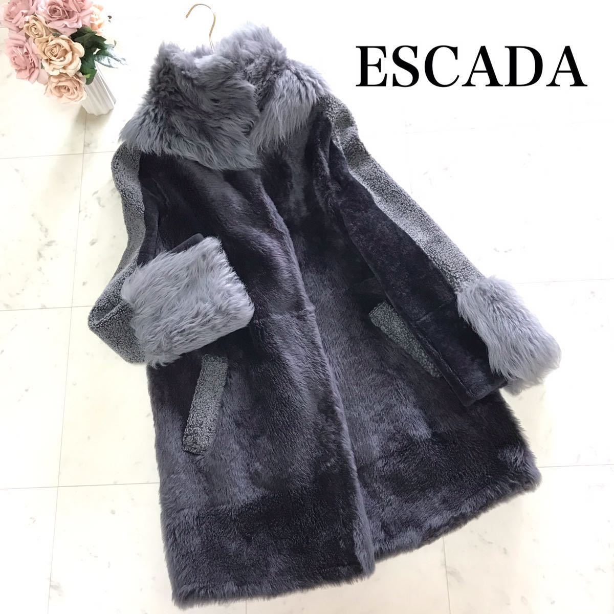 ESCADA エスカーダ リアルムートン 70万 羊革 美品 ESCADA エスカーダ 高級 リアルレザー ムートンコート 羊革