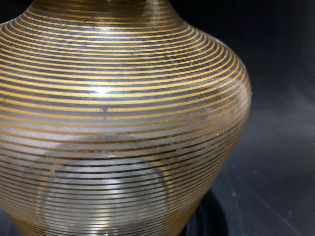 オールドバカラ 金彩 春海商店取扱 1900年頃 春海バカラ エッチング