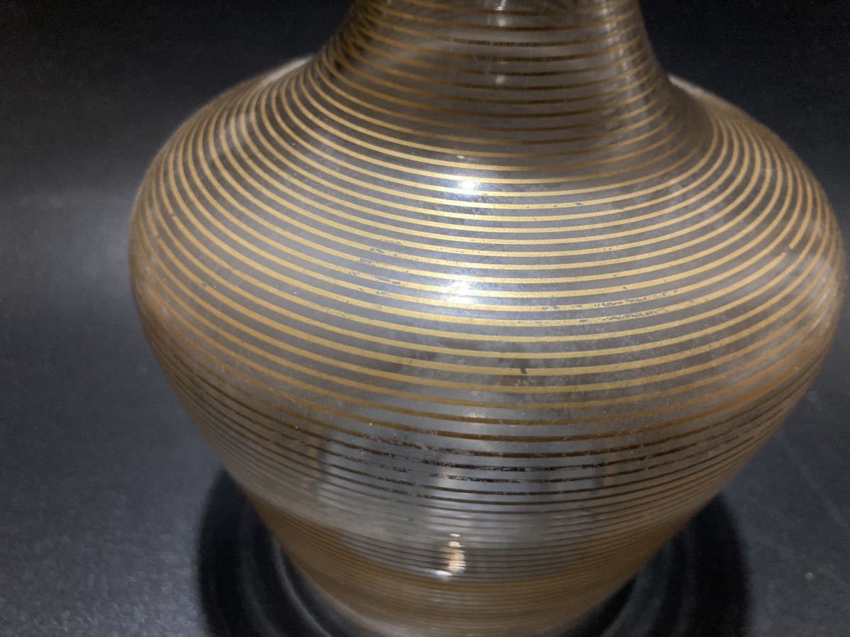 オールドバカラ 金彩 春海商店取扱 1900年頃 春海バカラ エッチング