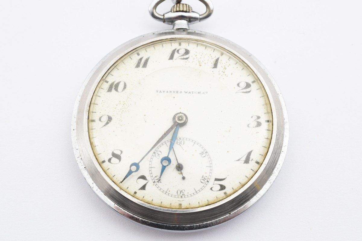 稼働品 タバネス 懐中時計 スモセコ 手巻き メンズ TAVANNES watch