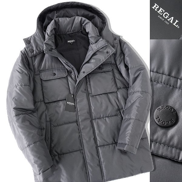 新品 リーガル 中綿 キルティング フード コート M 灰 【J58176】 REGAL ブルゾン 秋冬 メンズ 2WAY ジャケット カジュアル ビジネス