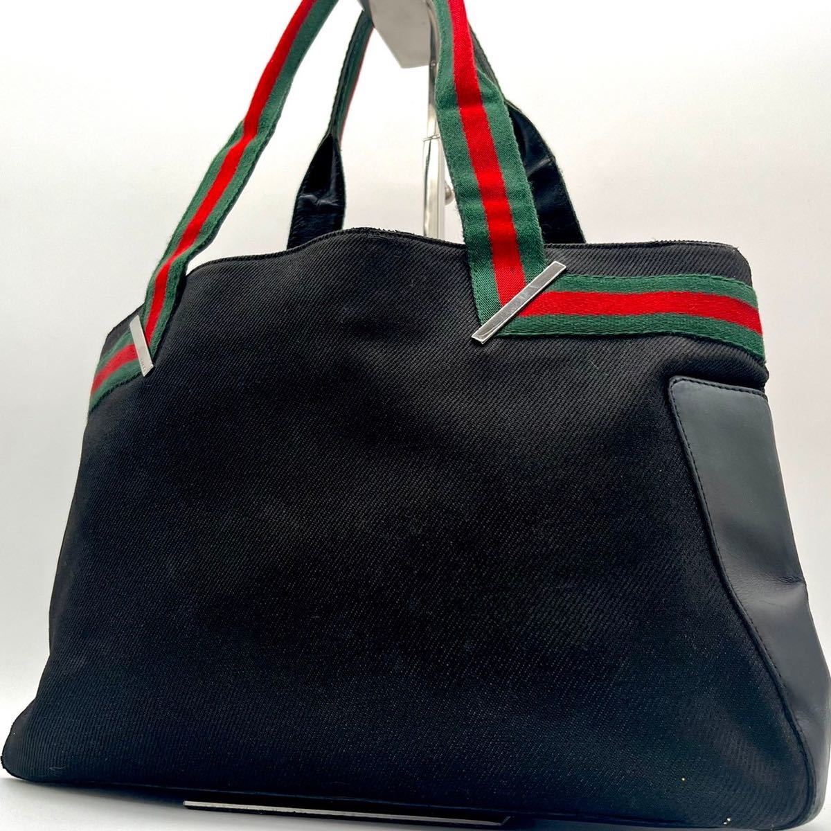グッチ【美品人気】GUCCI トートバッグ シェリーライン デニム グッチ【美品人気】GUCCI トートバッグ シェリーライン デニム