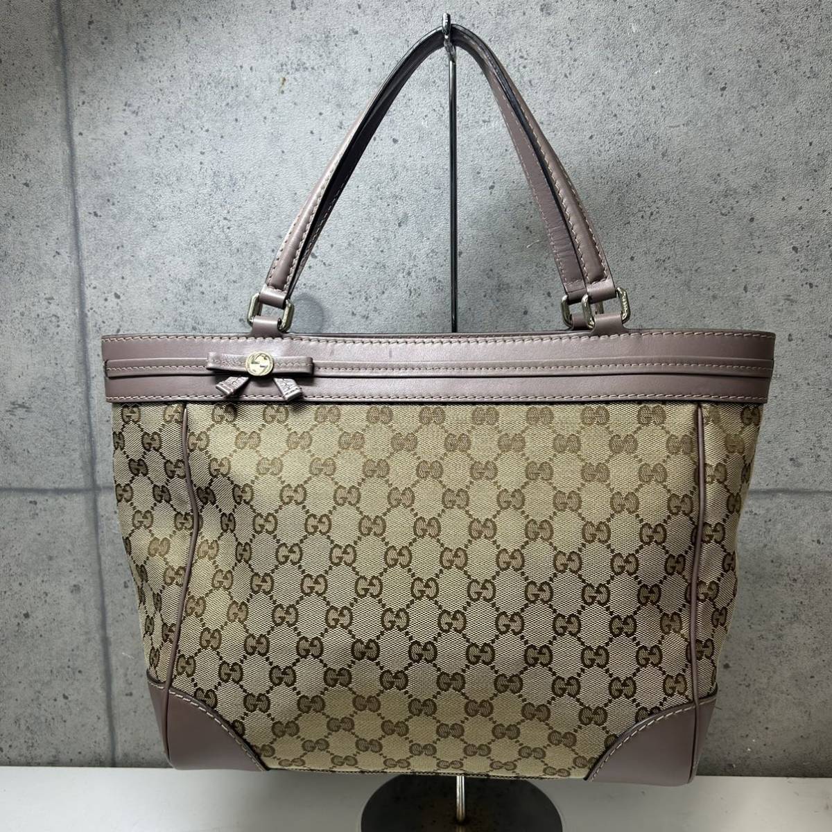 ◎【GUCCI/グッチ】トートバッグ キャンバス レザー ブラウン ピンク