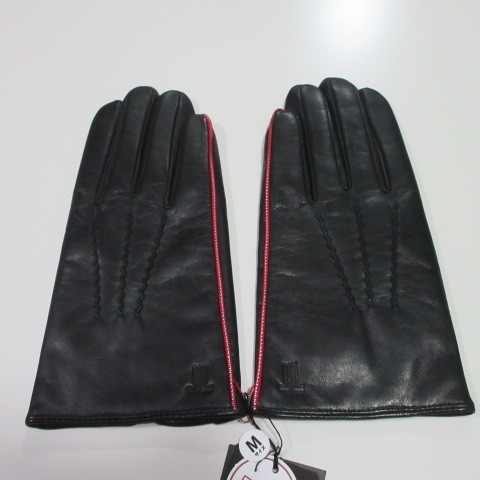 メンズ手袋&frasl;革手袋LANVINランバン羊革手袋 メンズ革手袋【LANVIN】ランバン羊革手袋/スマホ対応 裏地カシミヤ混 日本製 24/黒/ ライン ピンタック スマホ対応
