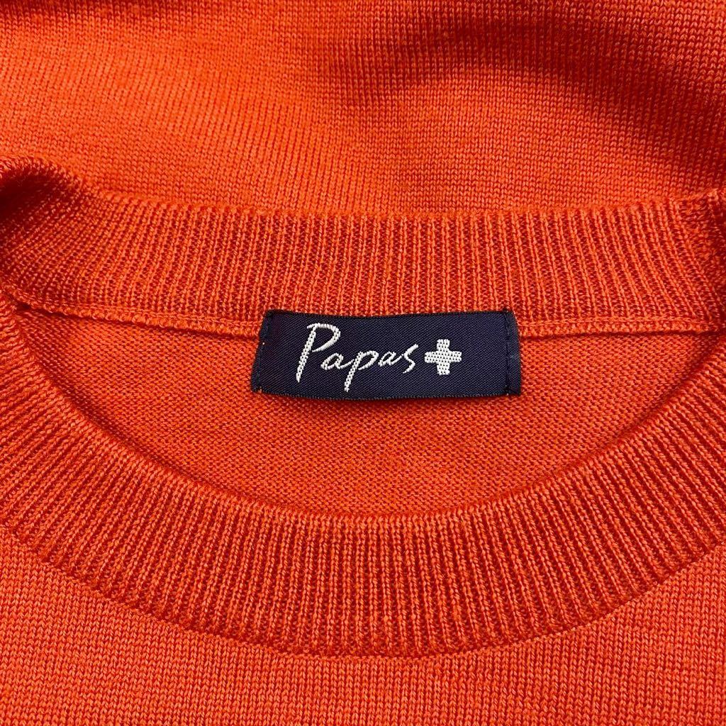 極美品！』近年モデル 日本製Papas+ パパスプラス ウール100% 刺繍入り