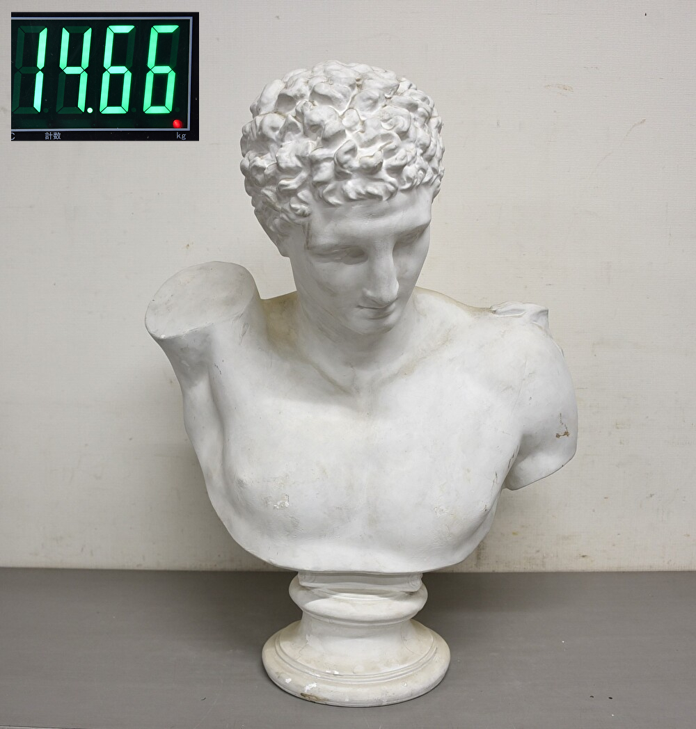 EY12-76 現状品 石膏像 ヘルメス像 デッサン像 胸像 男性像 美術 芸術
