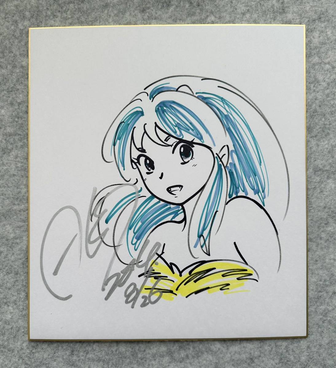 サイン色紙】 高田明美 『うる星やつら』 ラム 色紙にペン 模写(サイン