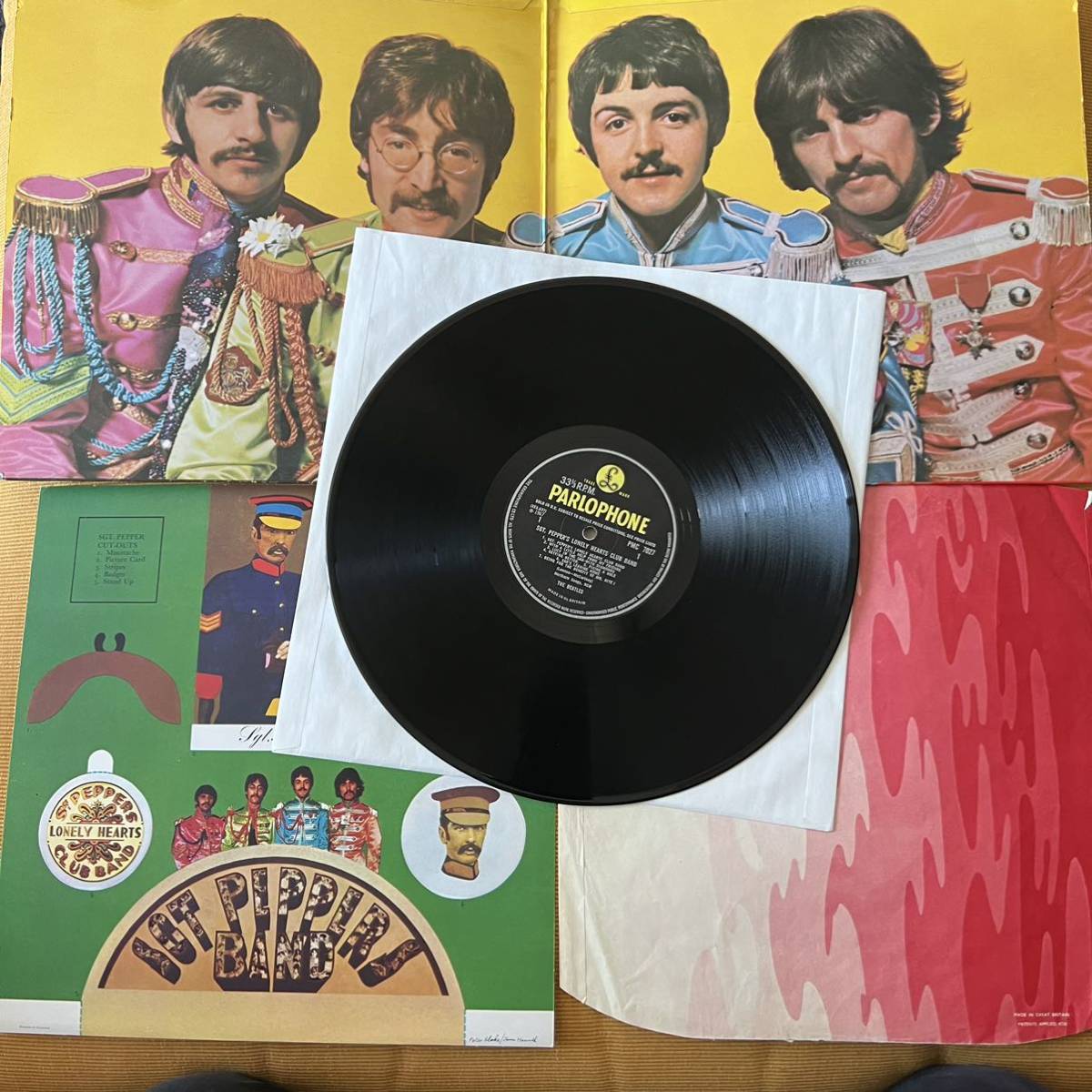【超美品】BEATLES SGT.PEPPERS MONO レコード　初期盤 The Beatles sgt.peppers UKオリジナルmono Wide spineジャケ 美盤