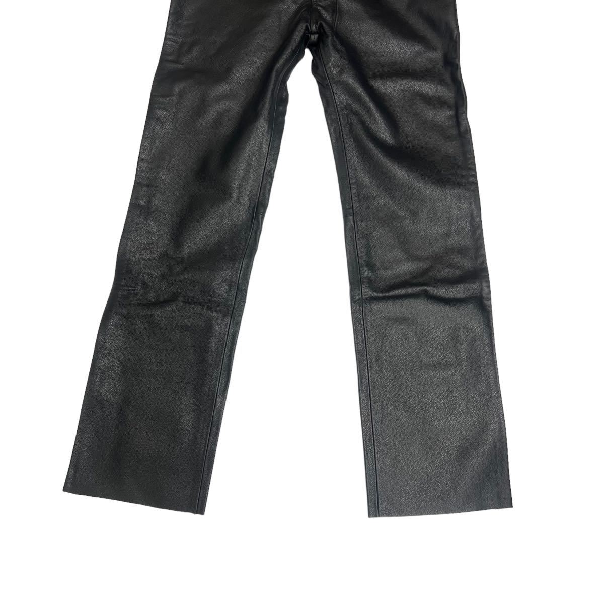 ★未使用★タグ付き★SPOON 牛革 レザーパンツ 36　スプーン バイカー 牛皮 黒 ライダー _3