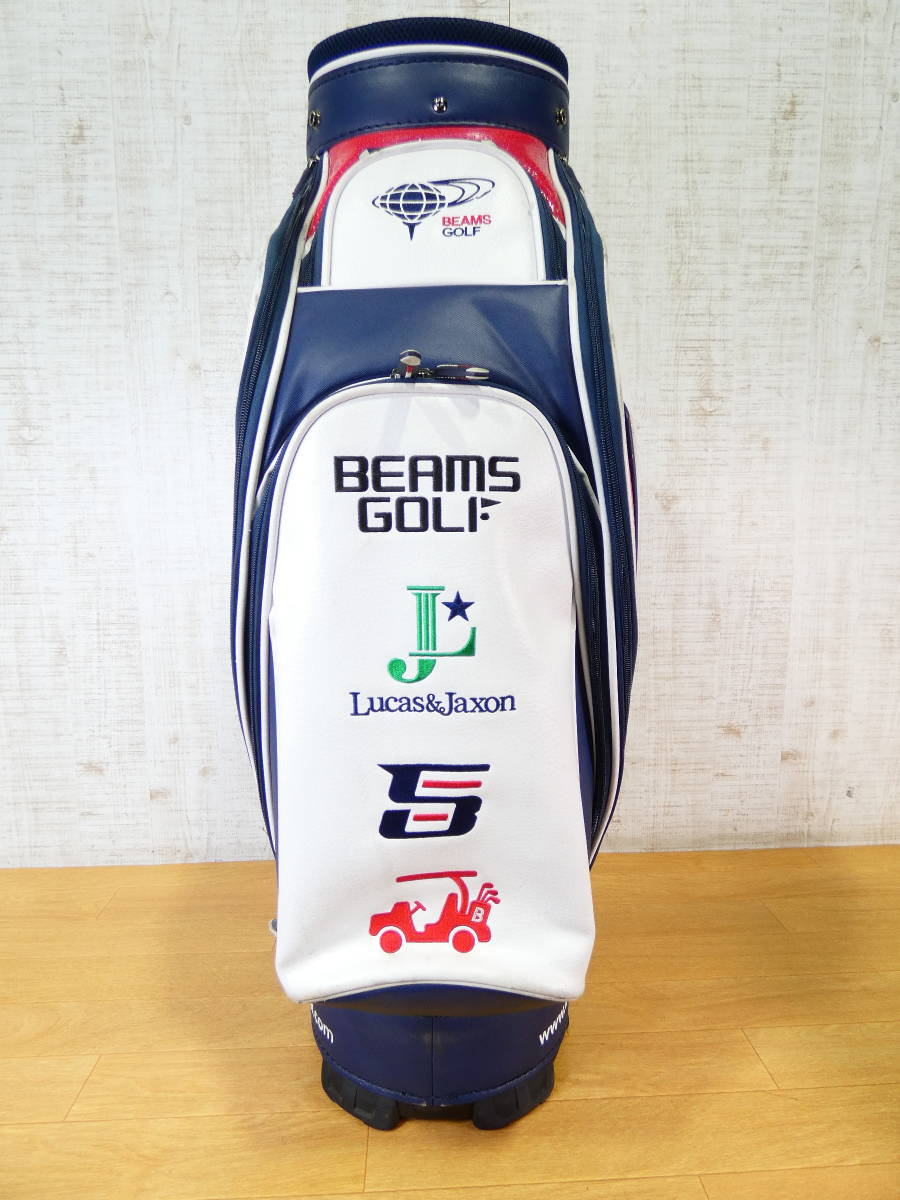 □BEAMS GOLF ビームス キャディバッグ/ゴルフバッグ トリコロール