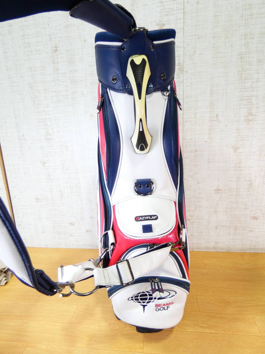 □BEAMS GOLF ビームス キャディバッグ/ゴルフバッグ トリコロール