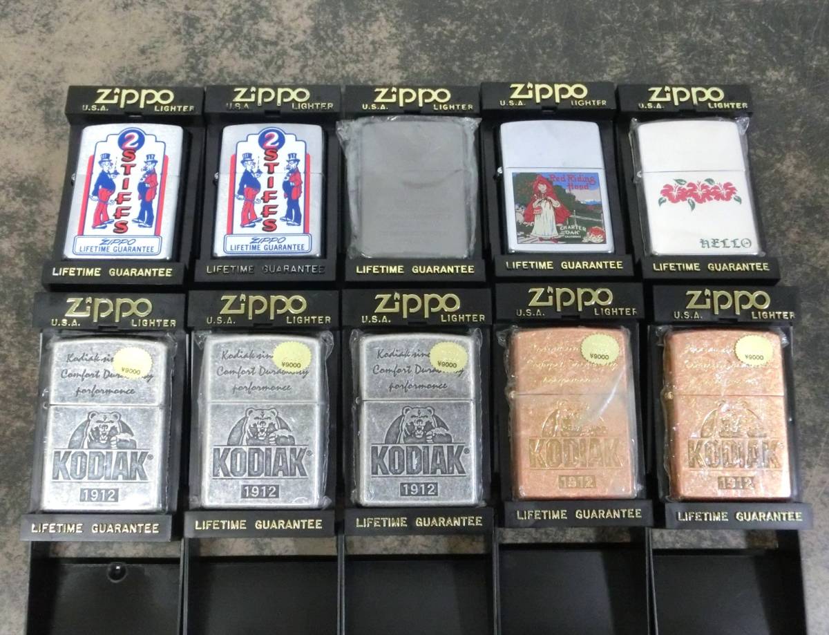 ☆W175)未使用 zippo ジッポ ライター/イラスト/熊/彫刻/他 10個セット 