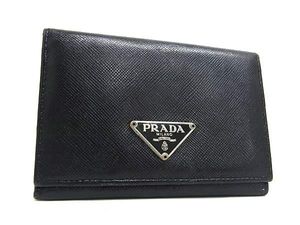 PRADA プラダ マネークリップ 三角プレート ブラック サフィアーノ 