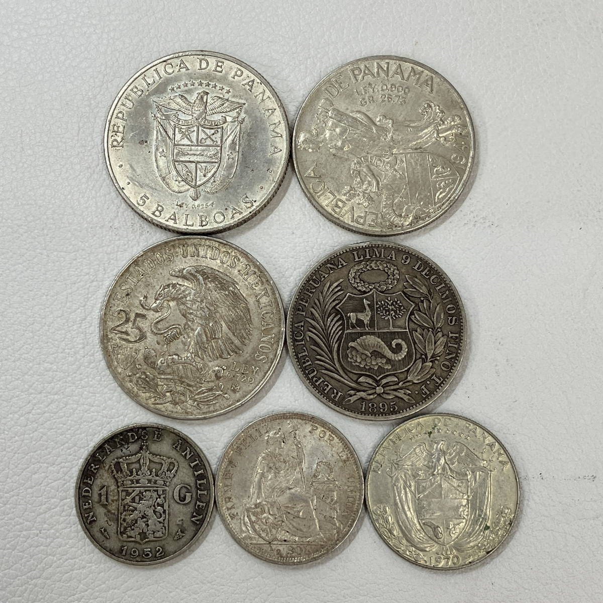 2312XX-007 外国硬貨 メキシコオリンピック 25ペソ銀貨/パナマ 5