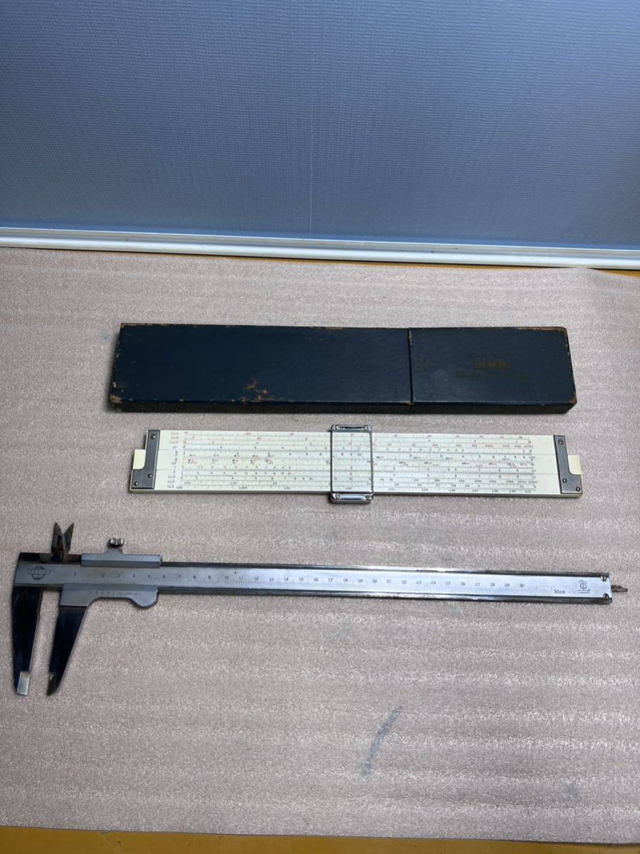 HEMMI ヘンミ №259D SLIDE RULE スライドルーラー 計算尺 棒状 アナログ 定規 計算用具 レトロ KANON ステンレス ...