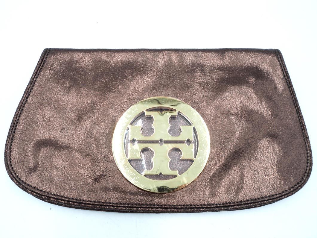 Tory Burch トリーバーチ ビックロゴ プレート クラッチ バッグ ブロンズ ebc3 レディース(かばん、バッグ)｜売買された ...