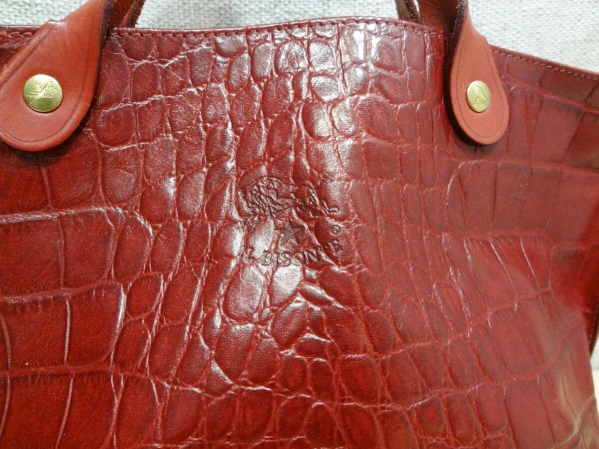 美品 希少 人気】 IL BISONTE イルビゾンテ オールレザー クロコ 型 