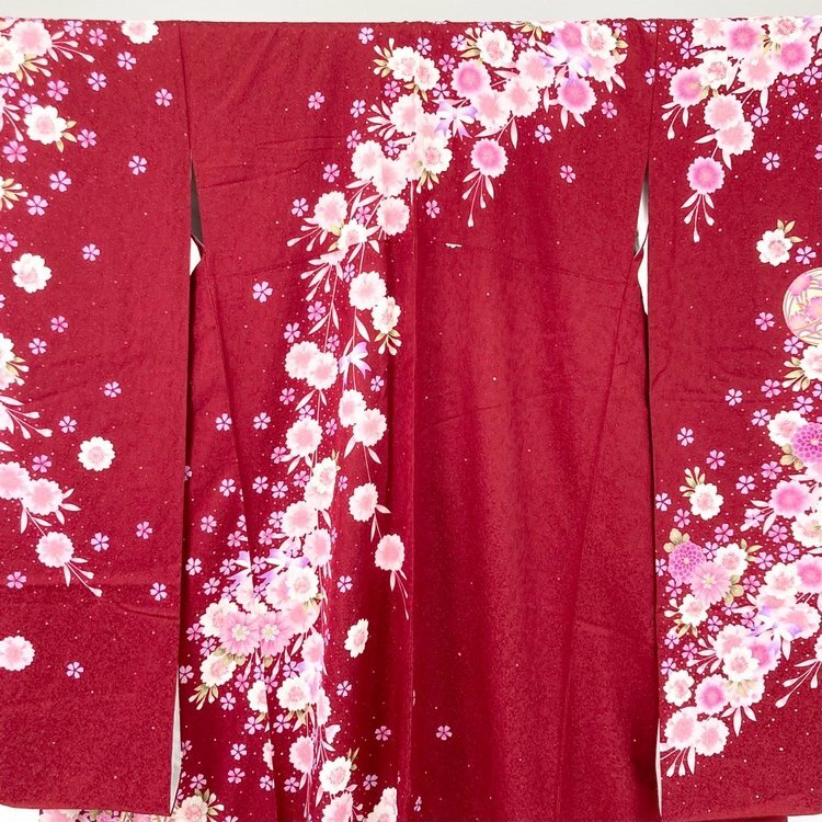 振袖 山本寛斎作 帯・和装小物 セット 桜 菊 華 金糸 花柄 正絹 身丈
