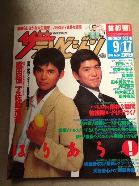 ザテレビジョン93/9/17 織田裕二 佐藤浩市 探偵ナイトスクープ(ザ