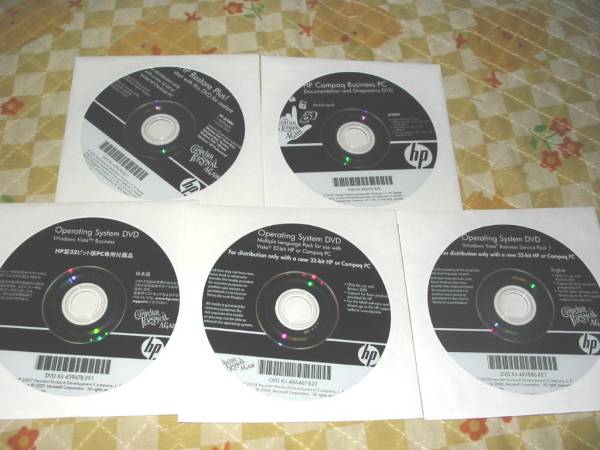 ＨＰ　Desktop dc5800用　リカバリＣＤ　５枚_1