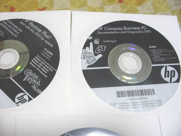 ＨＰ　Desktop dc5800用　リカバリＣＤ　５枚_2