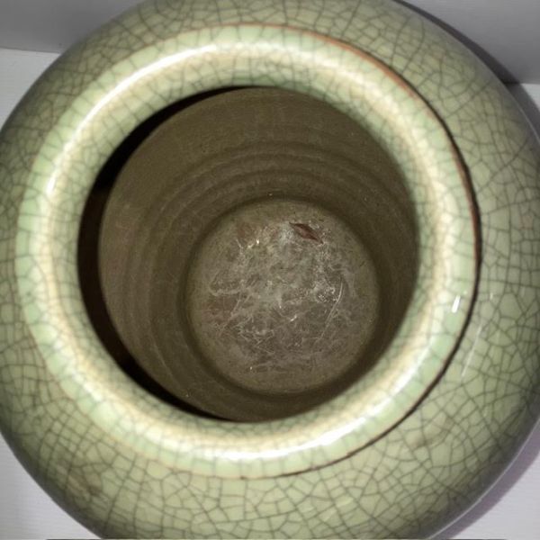 仙4 大堀相馬焼 花瓶 花入 花器 壺 飾り壺 走り馬 金彩 青ひび 伝統