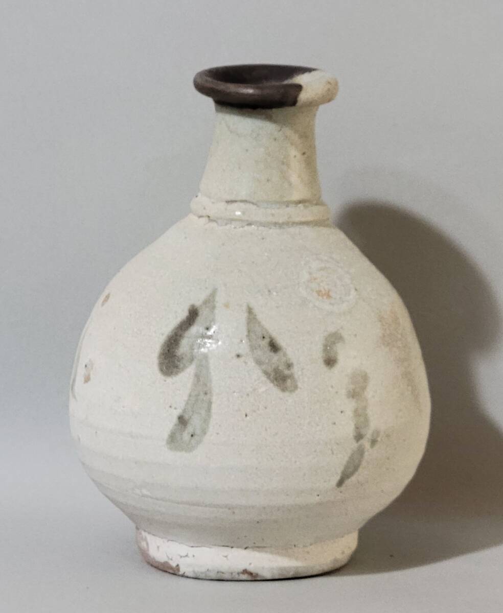 古美術柳 李朝 堅手鉄絵 草花文徳利 酒器 李朝初期 (李朝)｜売買された