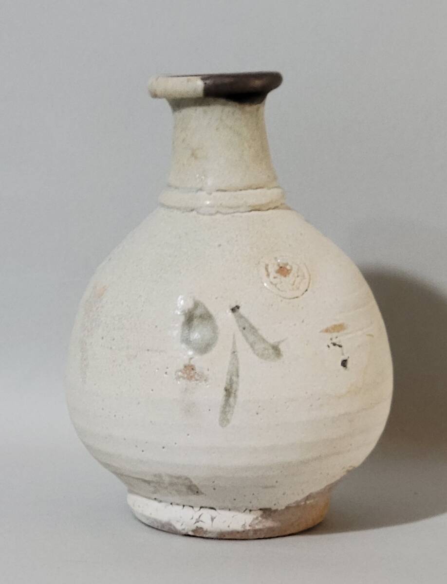 古美術柳 李朝 堅手鉄絵 草花文徳利 酒器 李朝初期 (李朝)｜売買された