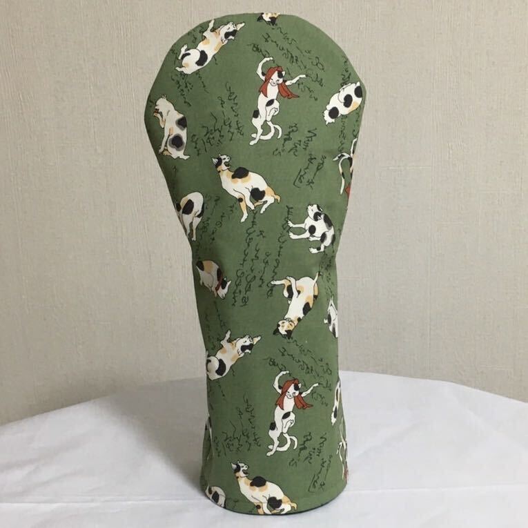 ドライバー ヘッドカバー ゴルフ ハンドメイド 猫柄 ゴルフアクセサリー 和風_1
