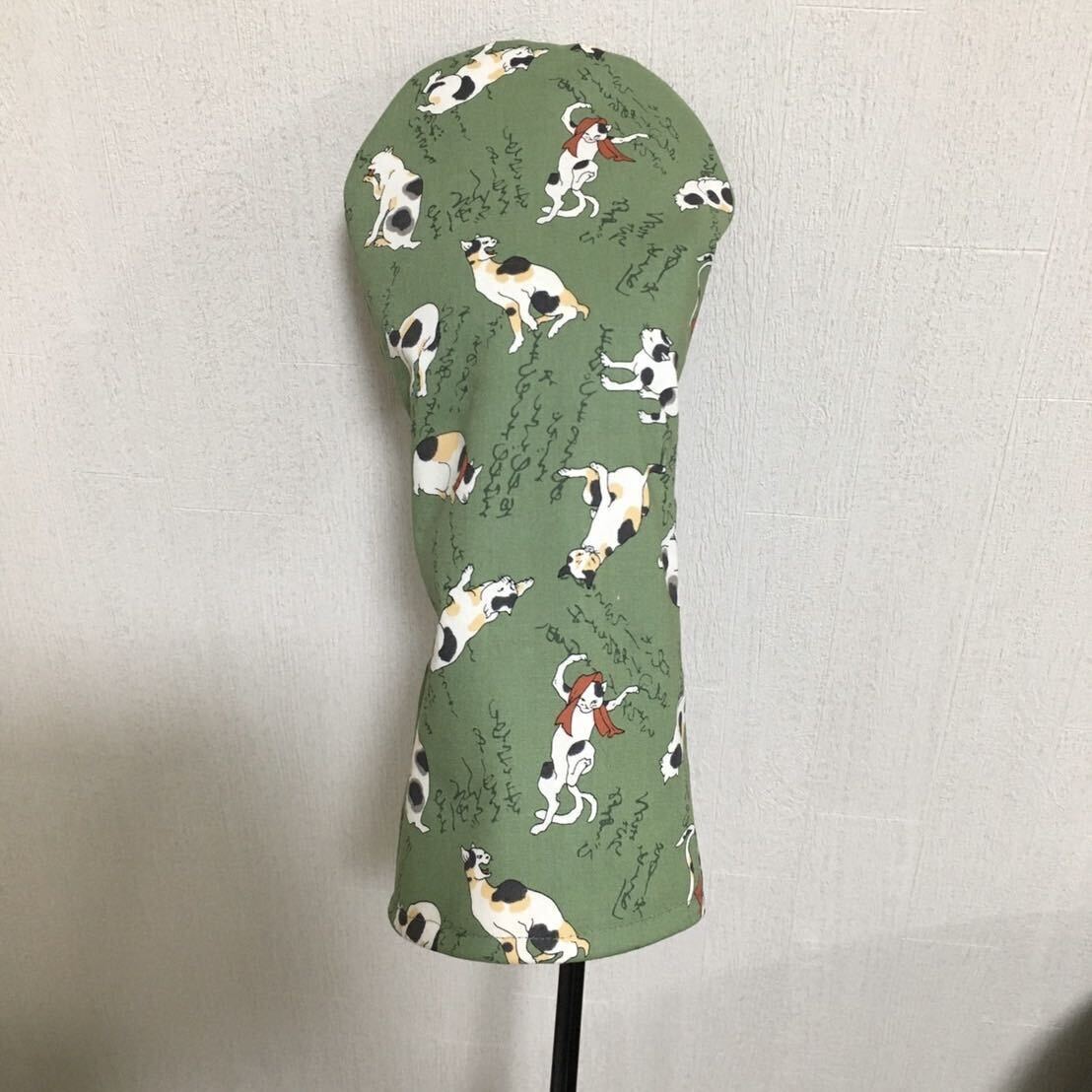 ドライバー ヘッドカバー ゴルフ ハンドメイド 猫柄 ゴルフアクセサリー 和風_4