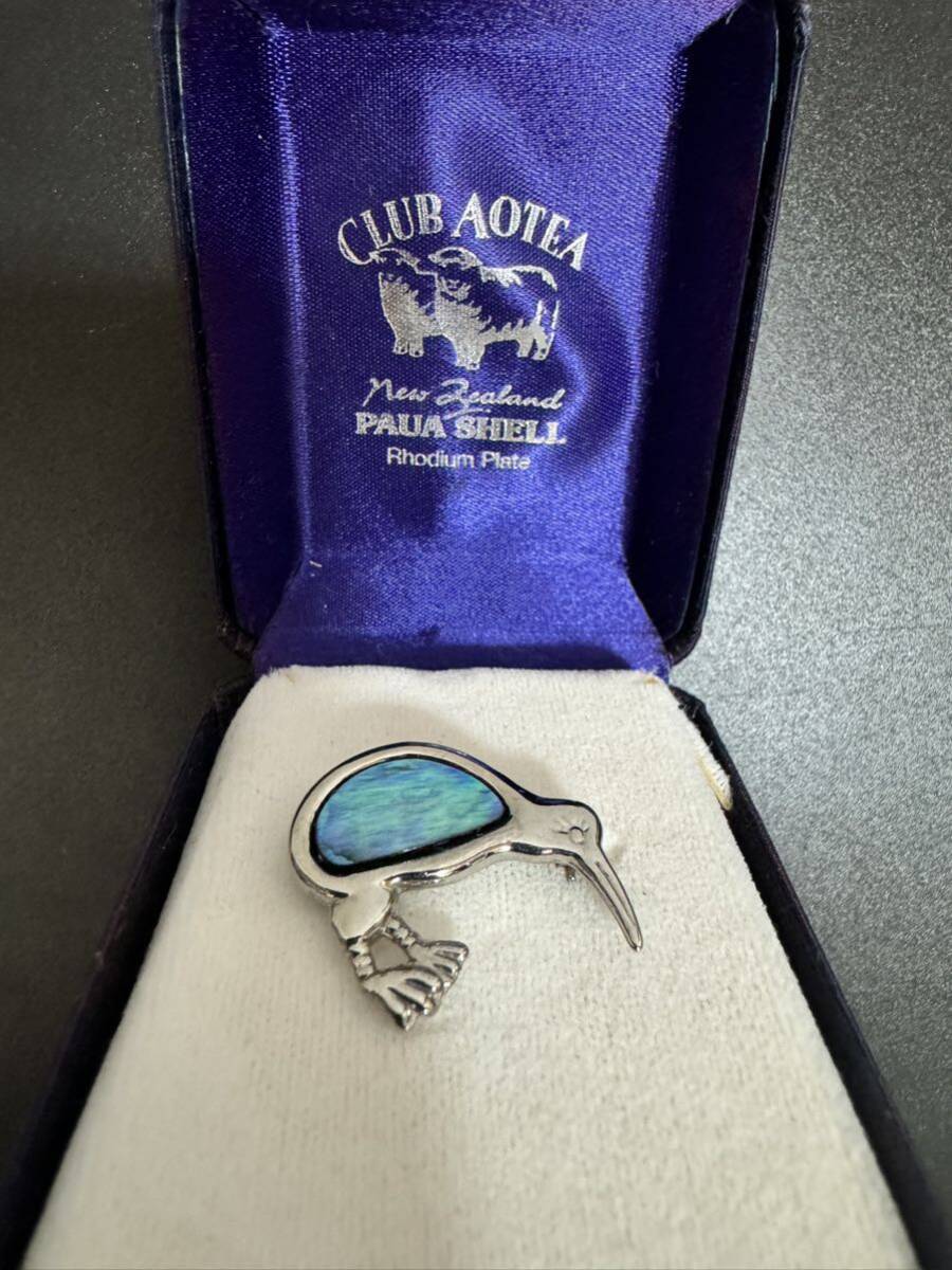 キウイ ブローチ RHODIUM PLATE NZ PAUA 小さなブローチ 小物 ニュージーランド製 レディースアクセサリー_1