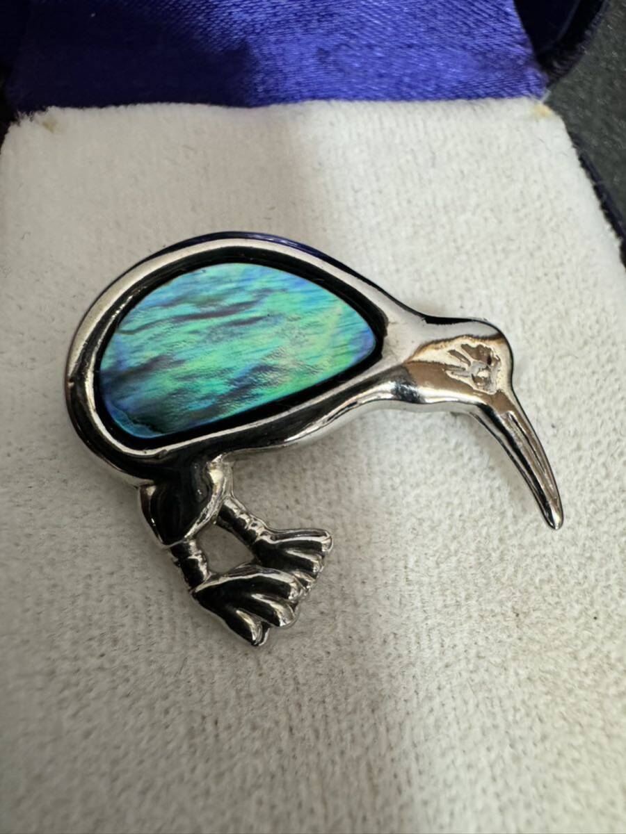 キウイ ブローチ RHODIUM PLATE NZ PAUA 小さなブローチ 小物 ニュージーランド製 レディースアクセサリー_2