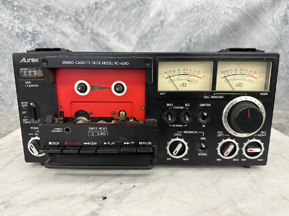 □t16 ジャンク☆Aurex オーレックス PC-4280 ステレオカセットデッキ
