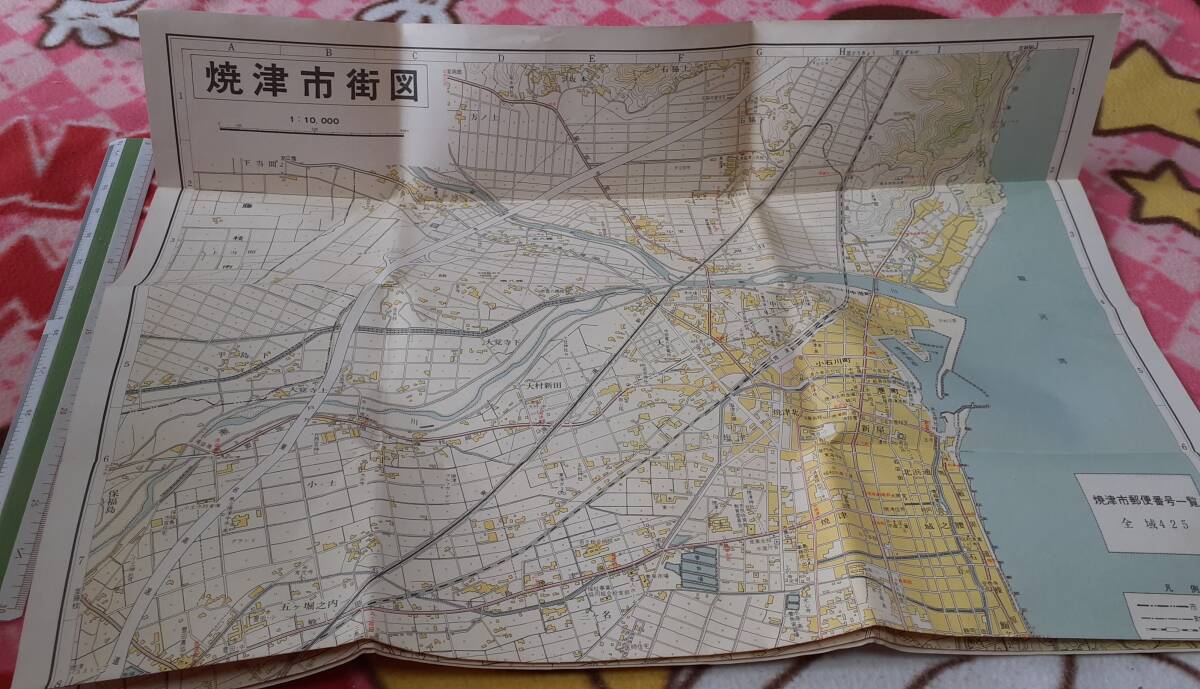 6.23【昭和レトロ】都市地図シリーズ 焼津市街図 バス路線入り_2