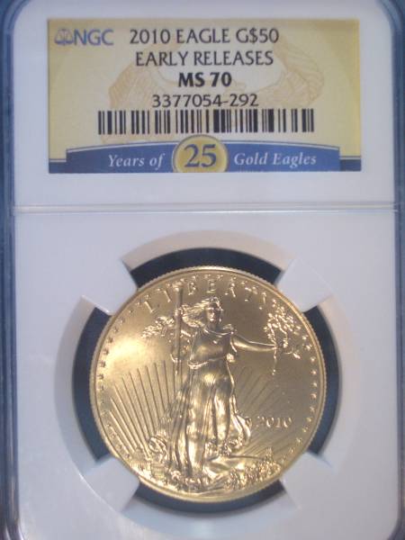 25周年記念スペシャル 2010 NGC MS70 アーリー イーグル金貨 貨幣 北
