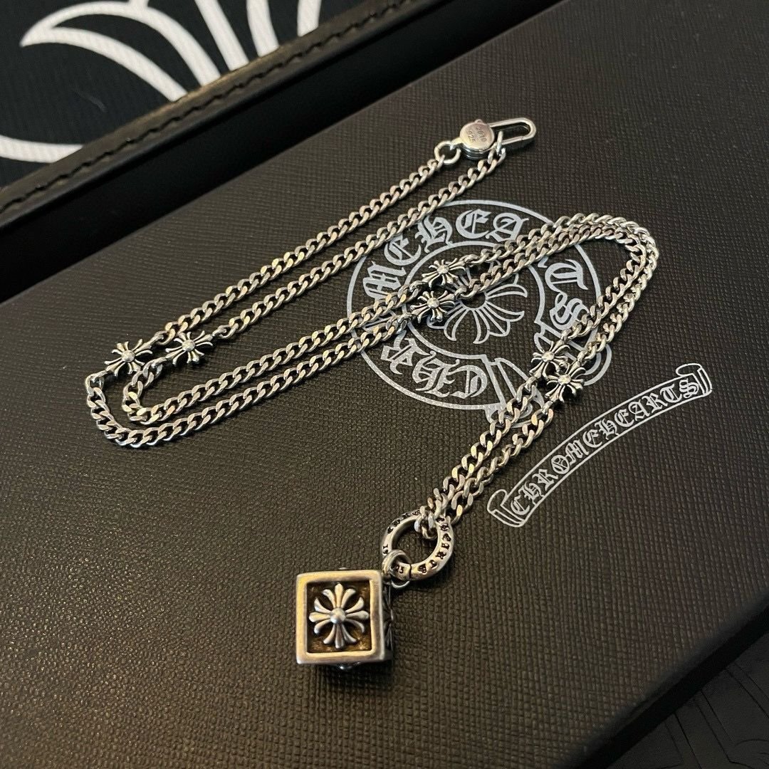 ★美品★★新品未使用★ Chrome Hearts クロムハーツ フラワーキューブペンダントネックレス_1