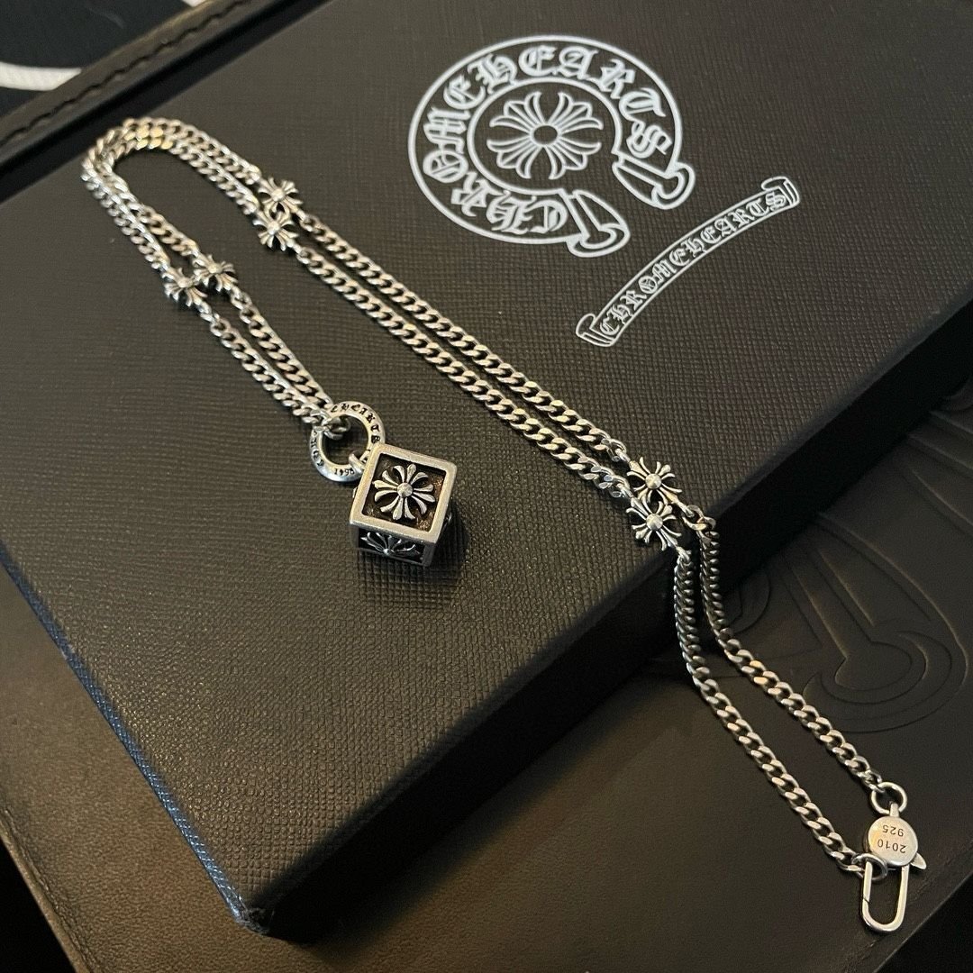 ★美品★★新品未使用★ Chrome Hearts クロムハーツ フラワーキューブペンダントネックレス_5