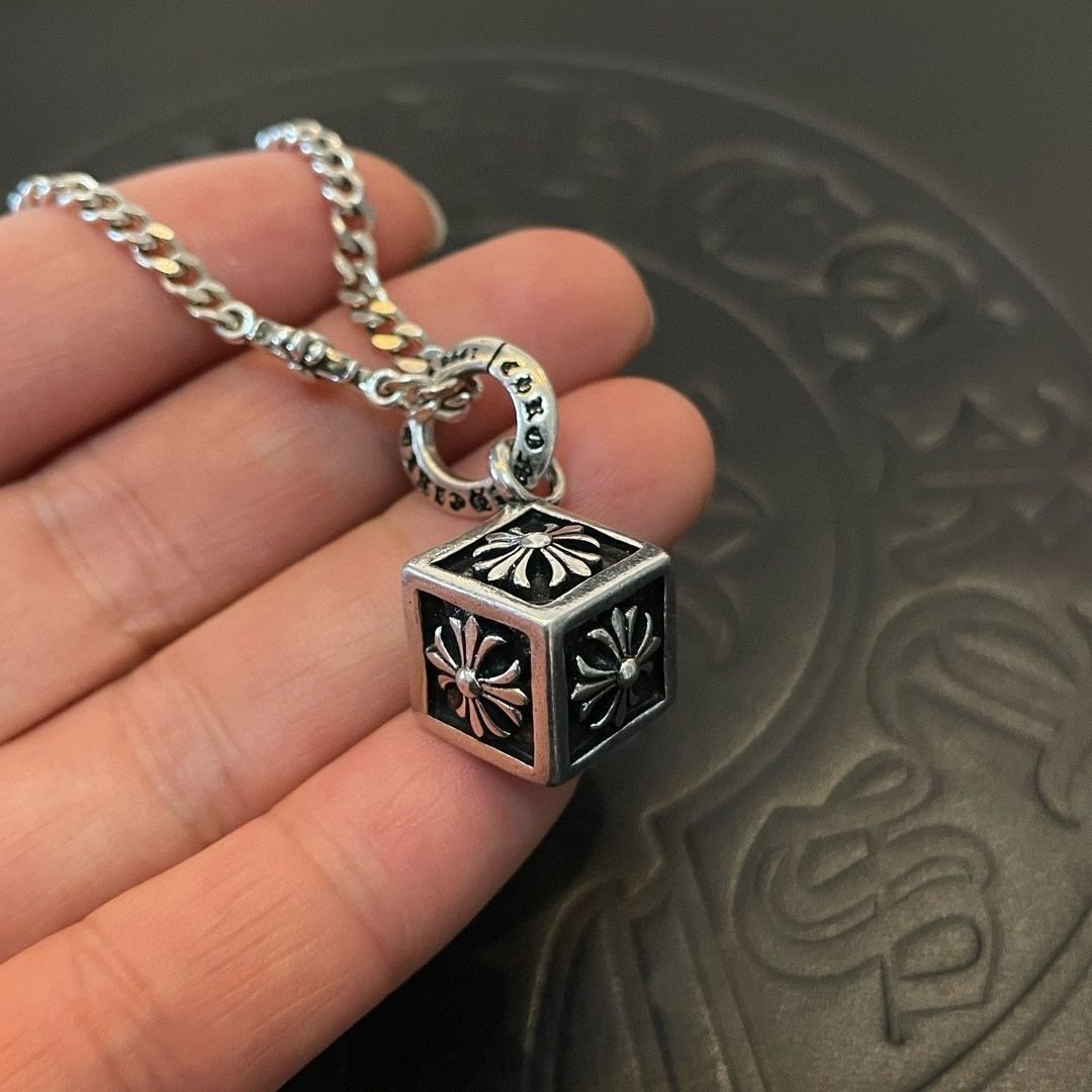 ★美品★★新品未使用★ Chrome Hearts クロムハーツ フラワーキューブペンダントネックレス_9