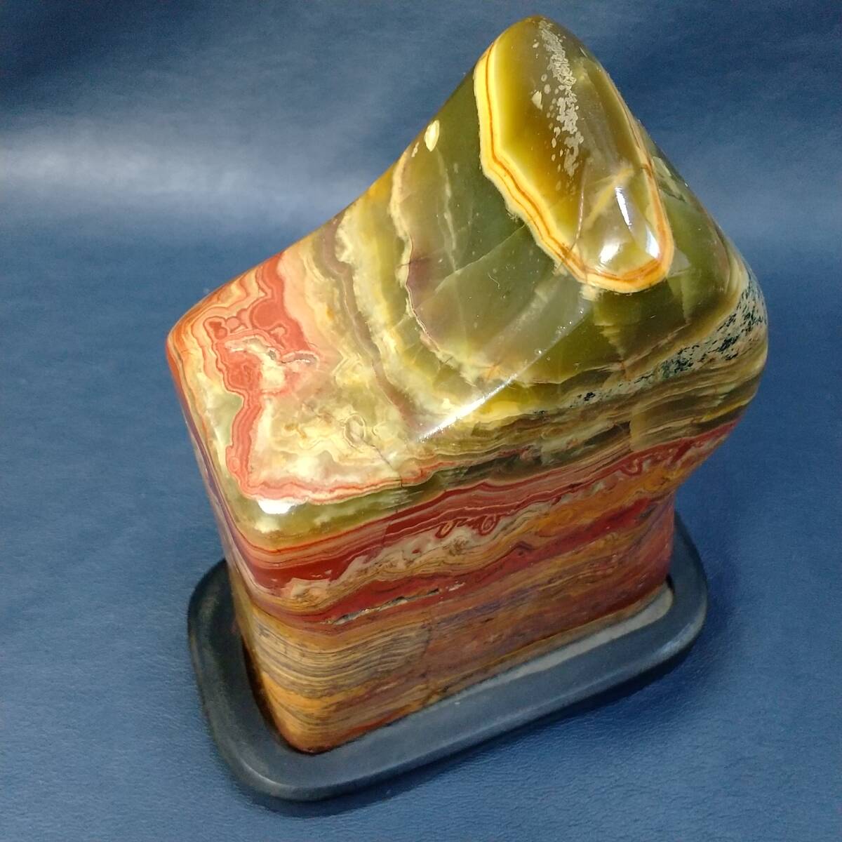 E1DS0803/縞瑪瑙/縞メノウ/オニキス/1.18㎏/置物/鑑賞石/天然石/鉱物