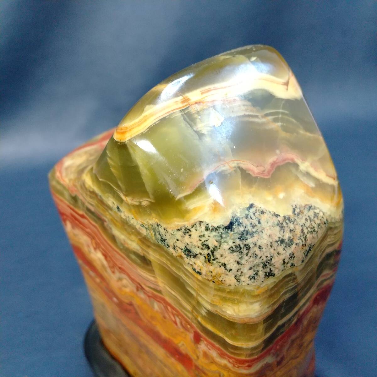 E1DS0803/縞瑪瑙/縞メノウ/オニキス/1.18㎏/置物/鑑賞石/天然石/鉱物