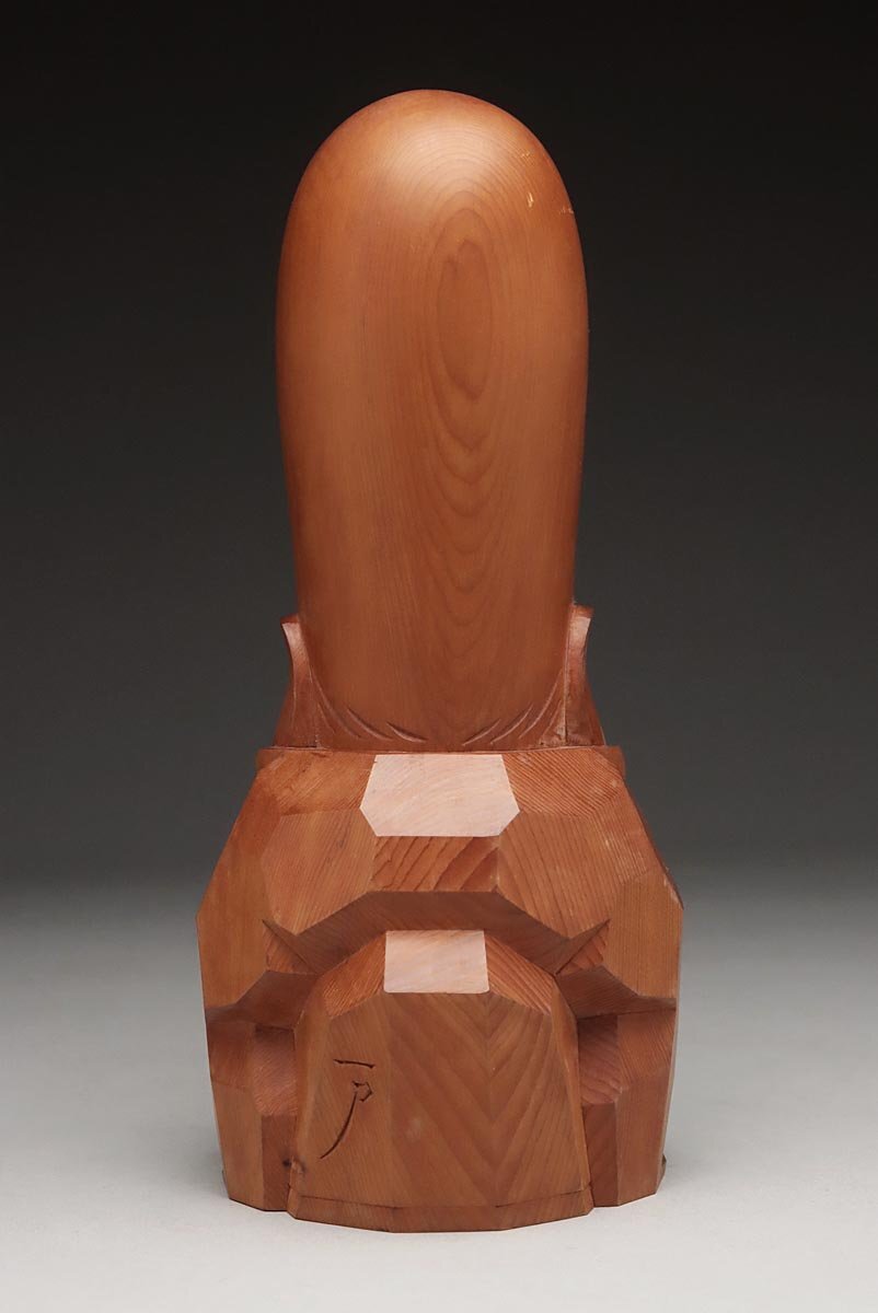 JL974 【一刀 作(弌刀)】飛騨一位一刀彫「福禄寿」置物 高23.8cm 重