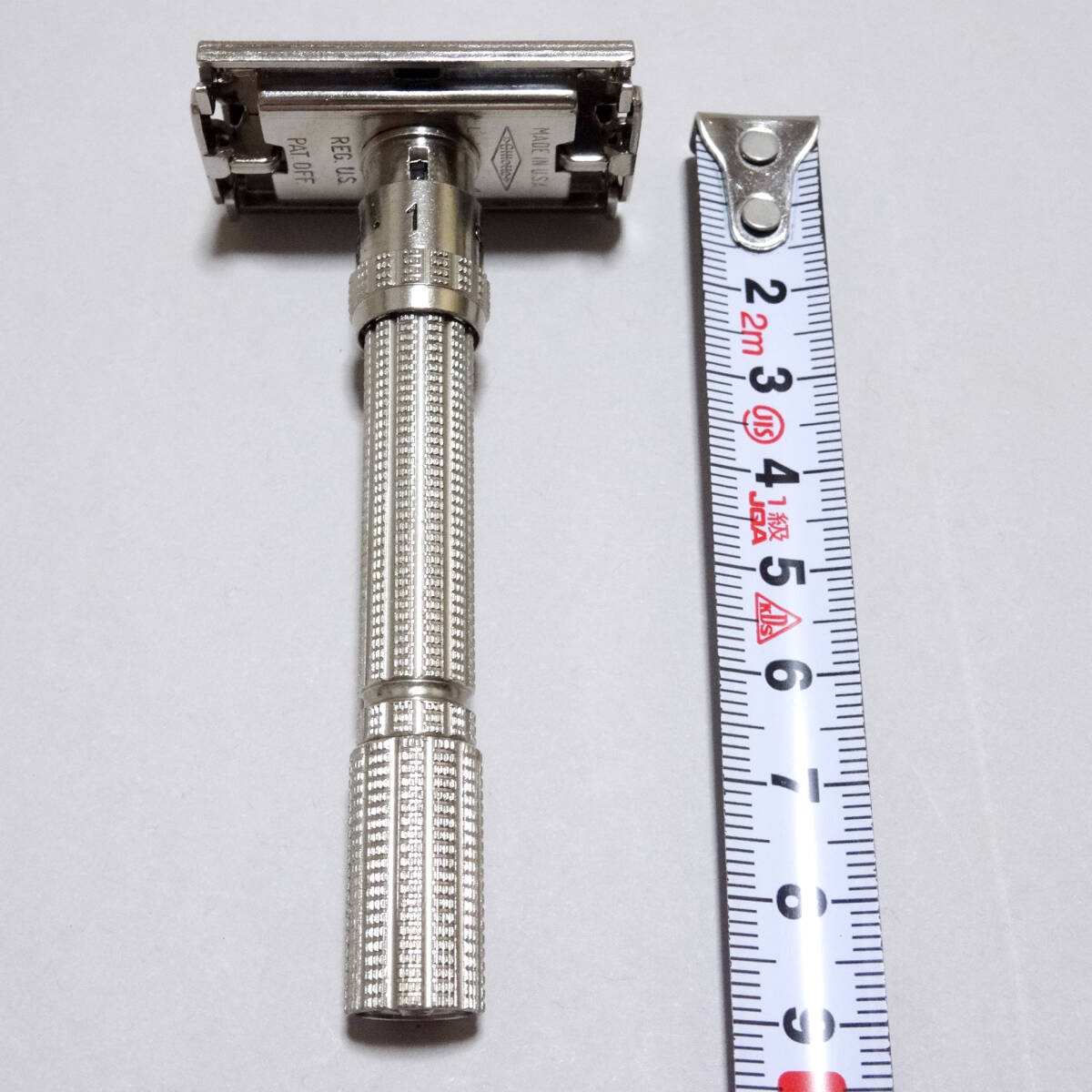 Gillette ジレット 両刃 カミソリ ホルダー USA製 レザーケース付き T字 剃刀 髭剃り 昭和レトロ ヴィンテージ アンティーク アメリカ_2