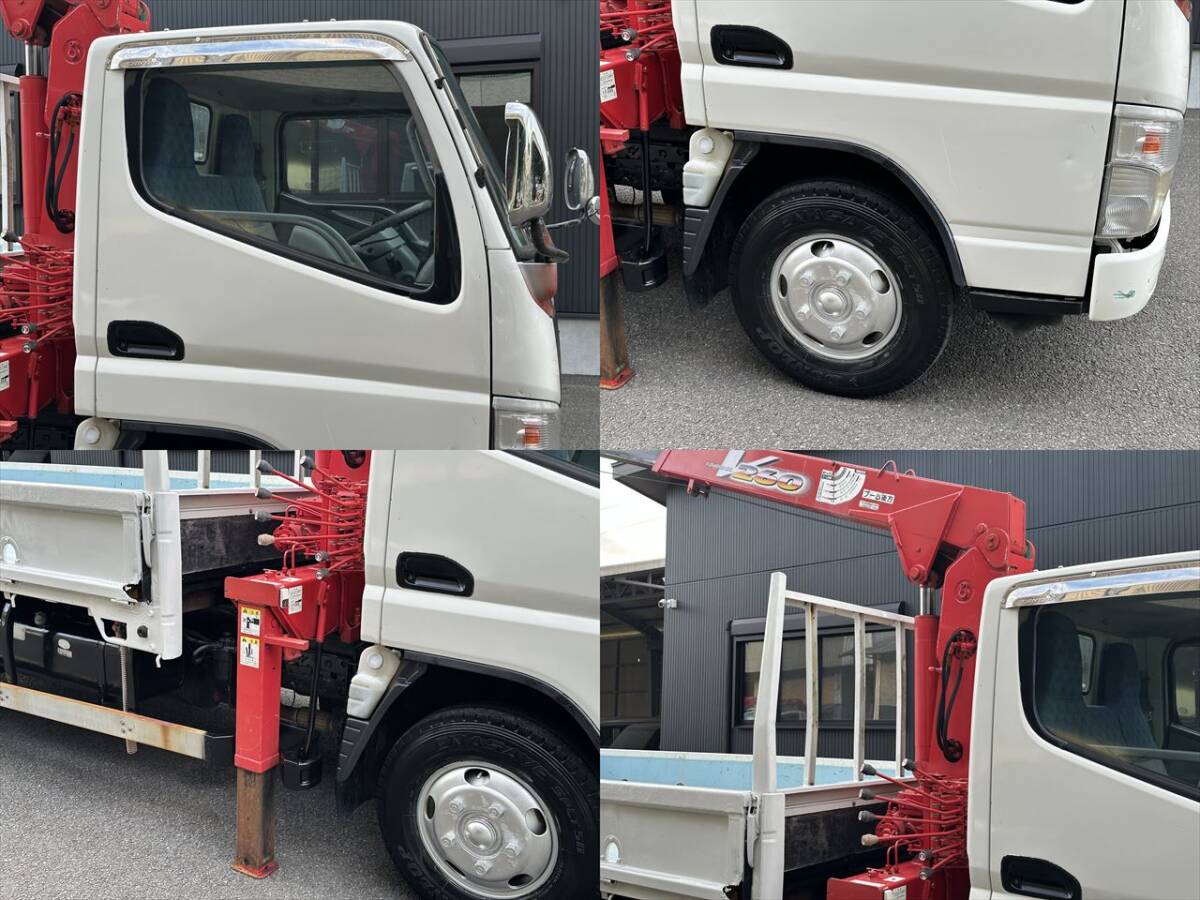 動画有！売り切り！車検付！H16年 三菱 キャンター 3段クレーン 古河ユニック フックイン 積載2t 4.8L ディーゼル 5速MT 好調！佐賀_5