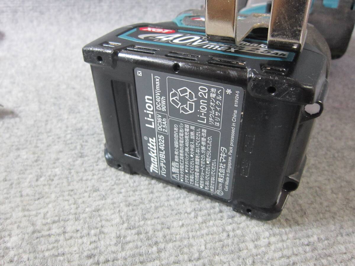 5731) makita マキタ 40Vmax 充電式インパクトレンチ TW007G バッテリ1 