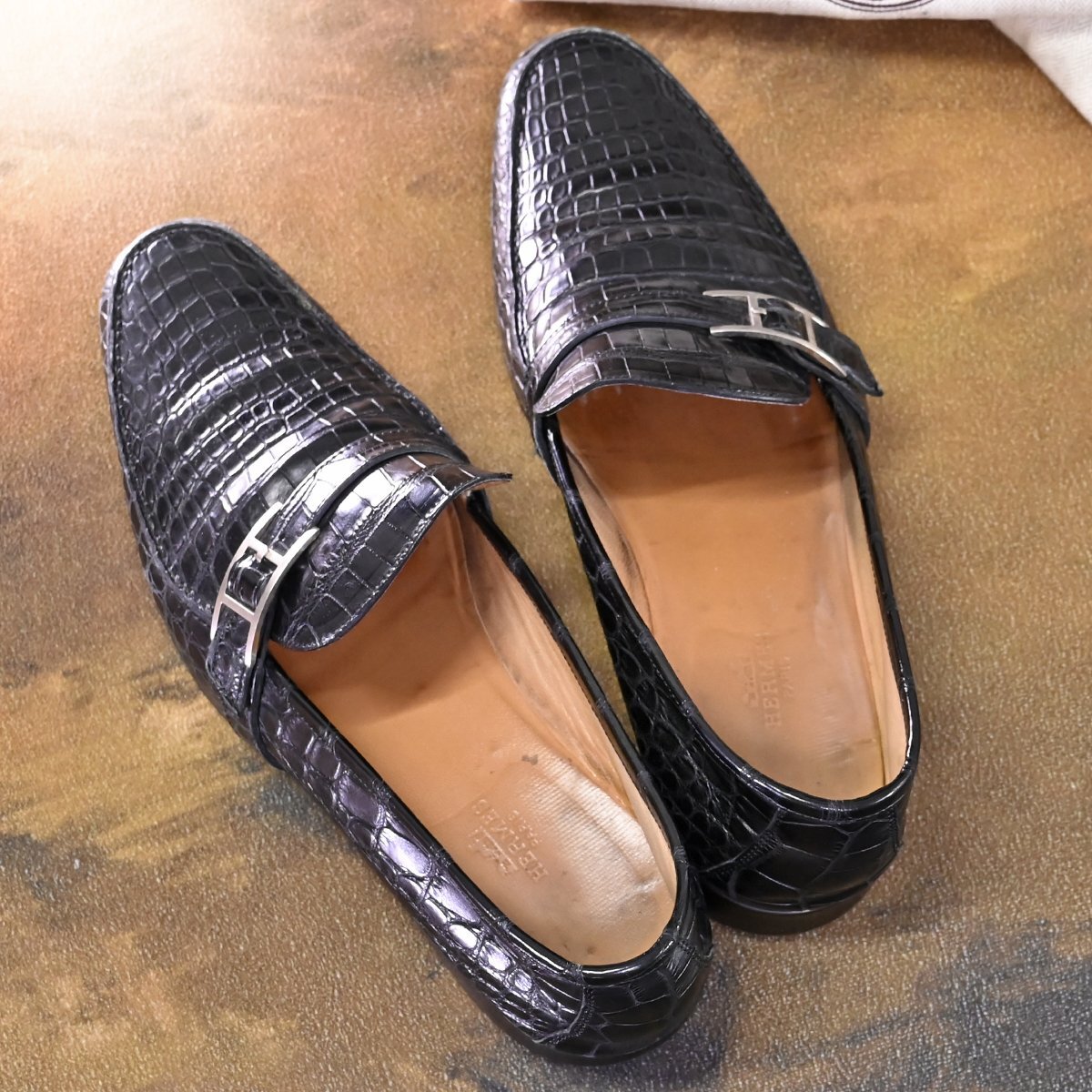 本物 美品 エルメス 最高峰マットクロコダイルレザー モントレー 