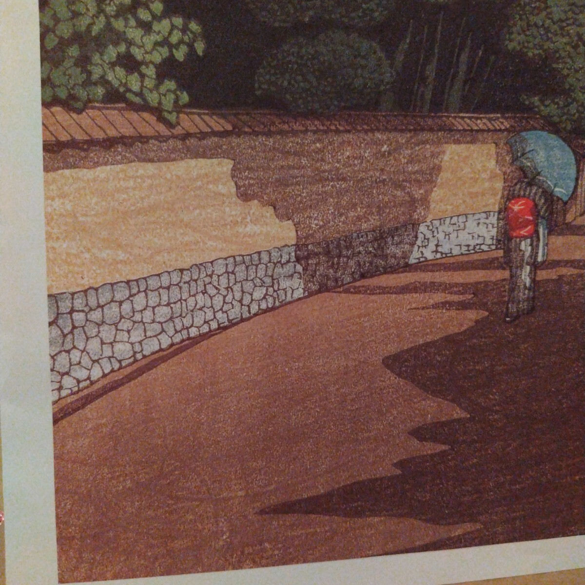 川瀬巴水　金沢下本多町　大正10年 こころの風景　印刷物　36cm×24cm　 木版画　アンティーク　ビンテージ　印刷物　同梱不可_4