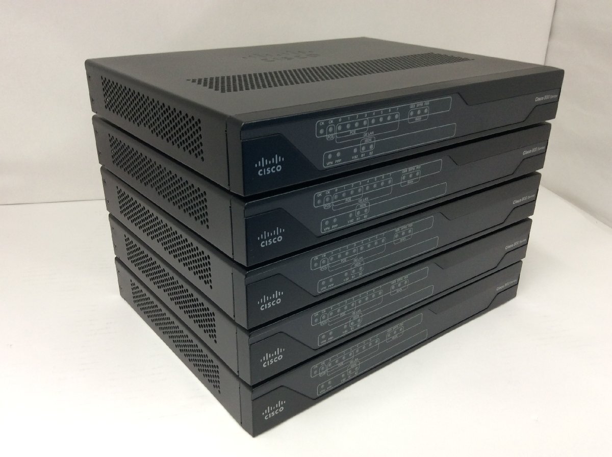 5台セット 初期化済み CISCO/シスコ C891FJ-K9 サービス統合型ルータ 搭載OS Version 15.3(3)M3（4台）/ 15.3(3)M4（1台）